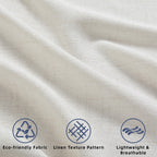 Daysu Linen Curtains 108 Inches Long 2 Panels Set For Bedroom/Living Room, Ivory Semi Sheer Farmhouse Curtains, Rod Pocket Hook