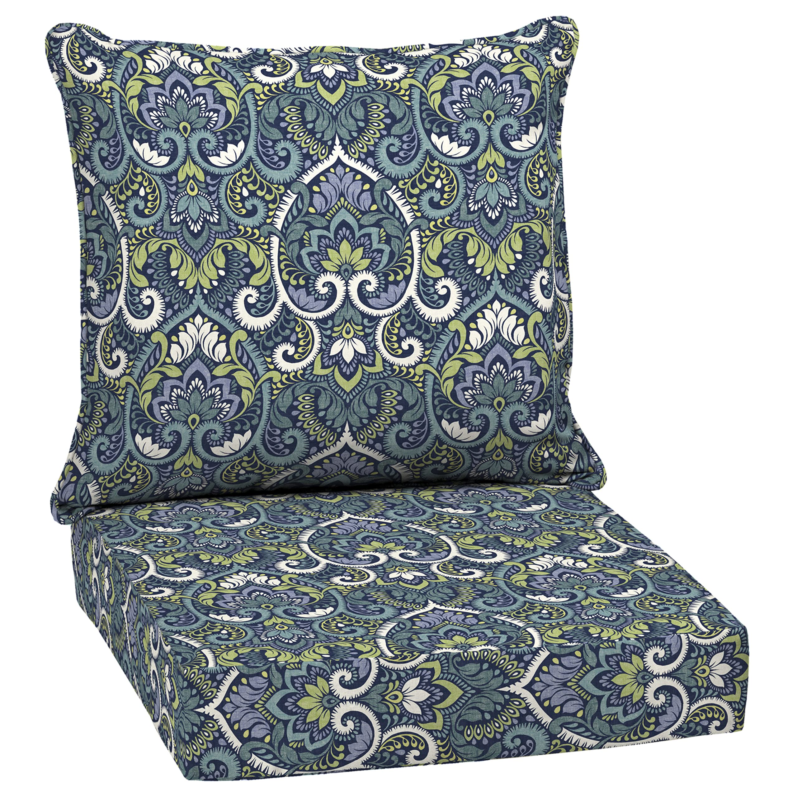 Arden Selections Outdoor Deep Seat Cushion Set, 24 X 24, Rain-Proof, Fade Resistant, Deep Seat Bottom And Back Cushion For Chair