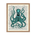 Poster Master Dictionary Art Poster - Turquoise Octopus Print - Octopus Art - Kraken Art - Gift for Him, Her, Animal Lover - Nau