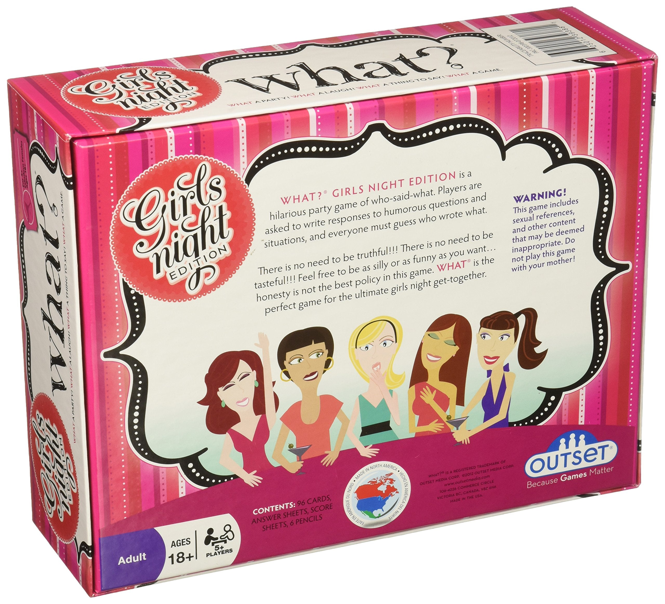 Outset Media - What? Girls Night Party Game - Answer Silly Questions & Guess Who Said What - The Ultimate Laugh Out Loud Board G