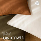 Foindtower Pack Of 2, Decorative Linen Soild Throw Pillow Covers Soft Accent Cushion Case Boho Farmhouse Neutral Pillowcase For