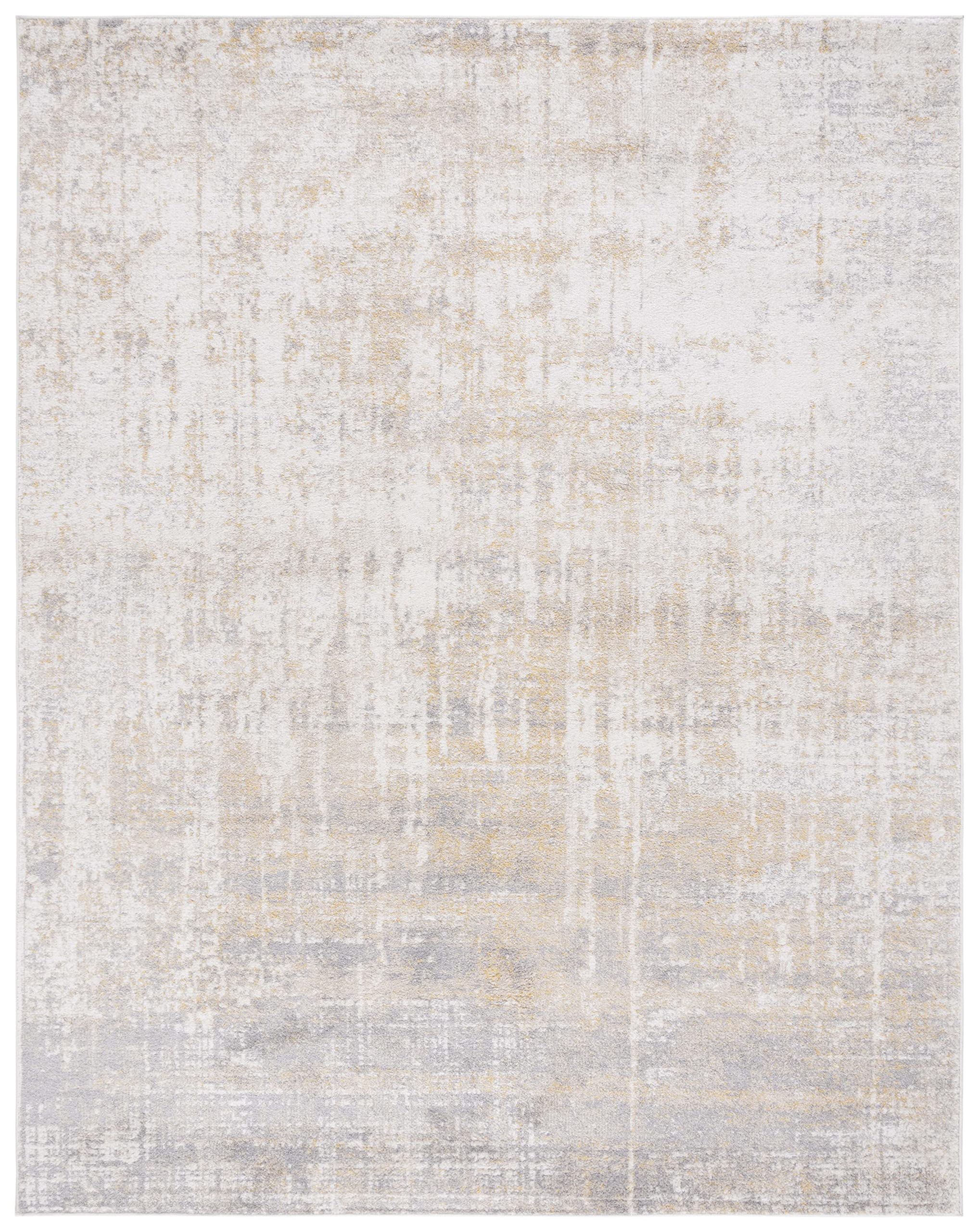 Safavieh Adirondack Collection Area Rug - 9' X 12', Creme & Gold, Modern Abstract Design, Non-Shedding & Easy Care, Ideal For Hi