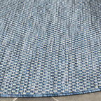 Safavieh Courtyard Collection 7'1' Round Navy/Grey Cy8521 Indoor/ Outside Waterproof Easy Cleansingpatio Backyard Mudroom Area Mat