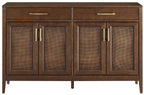 Crosley Furniture Milo Sideboard Buffet Cabinet Engineered Wood Dark Brown CF4215-BR