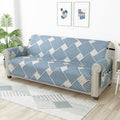 Story@Home Quilted Sofa Cover 4 Seater Fully Covered Microfiber Sofa Cover 4 Seater 175 X 220 Cm Off Greyish Blue, Printed 4 Sea