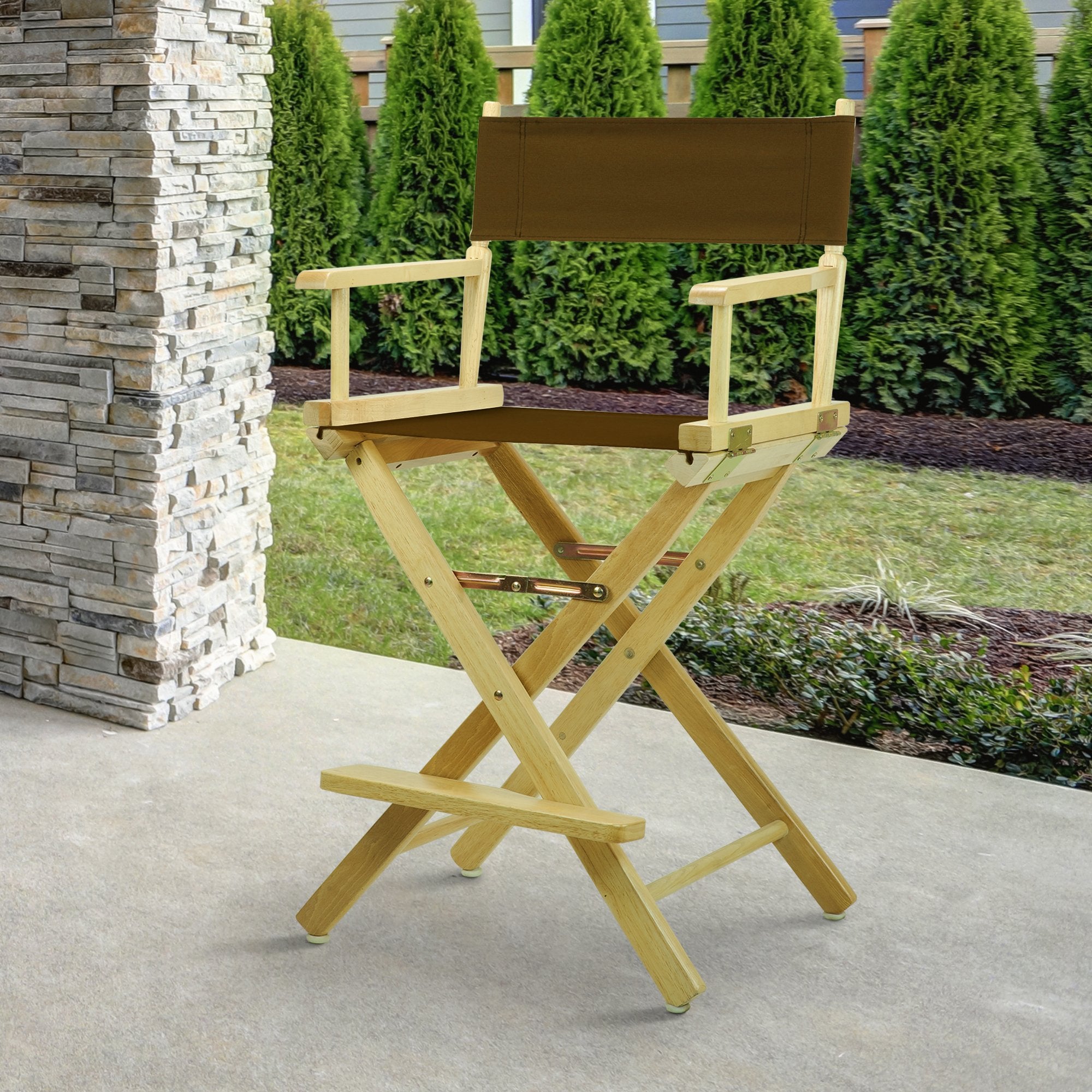Casual Home 220-00/021-45 Director Chair 24&quot; - Counter Height Natural Frame/Brown Canvas