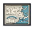 Poster Master Vintage Map Poster - Retro Massachusetts Map Print - Massachusetts State Map Art - Gift for Teacher, Student, Trav