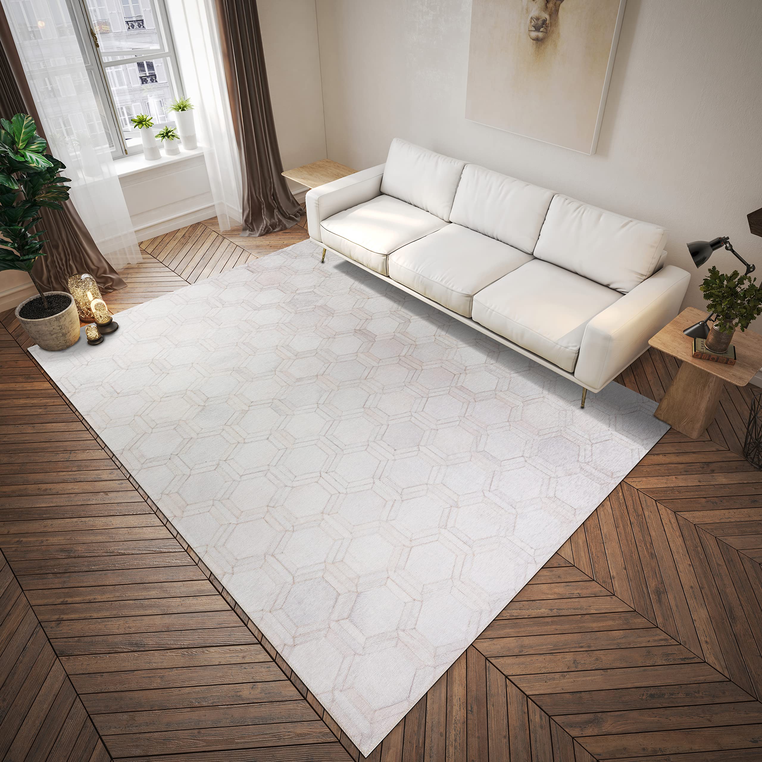 Dalyn Rugs Durango Patchwork Faux Cowhide Ss1 Linen 5' X 7'6" Rug