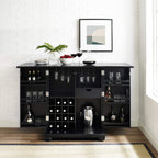 Crosley Furniture Alexandria Expandable Bar Cabinet With Storage Shelves, Drawer, And Wine Rack, Vintage Mahogany