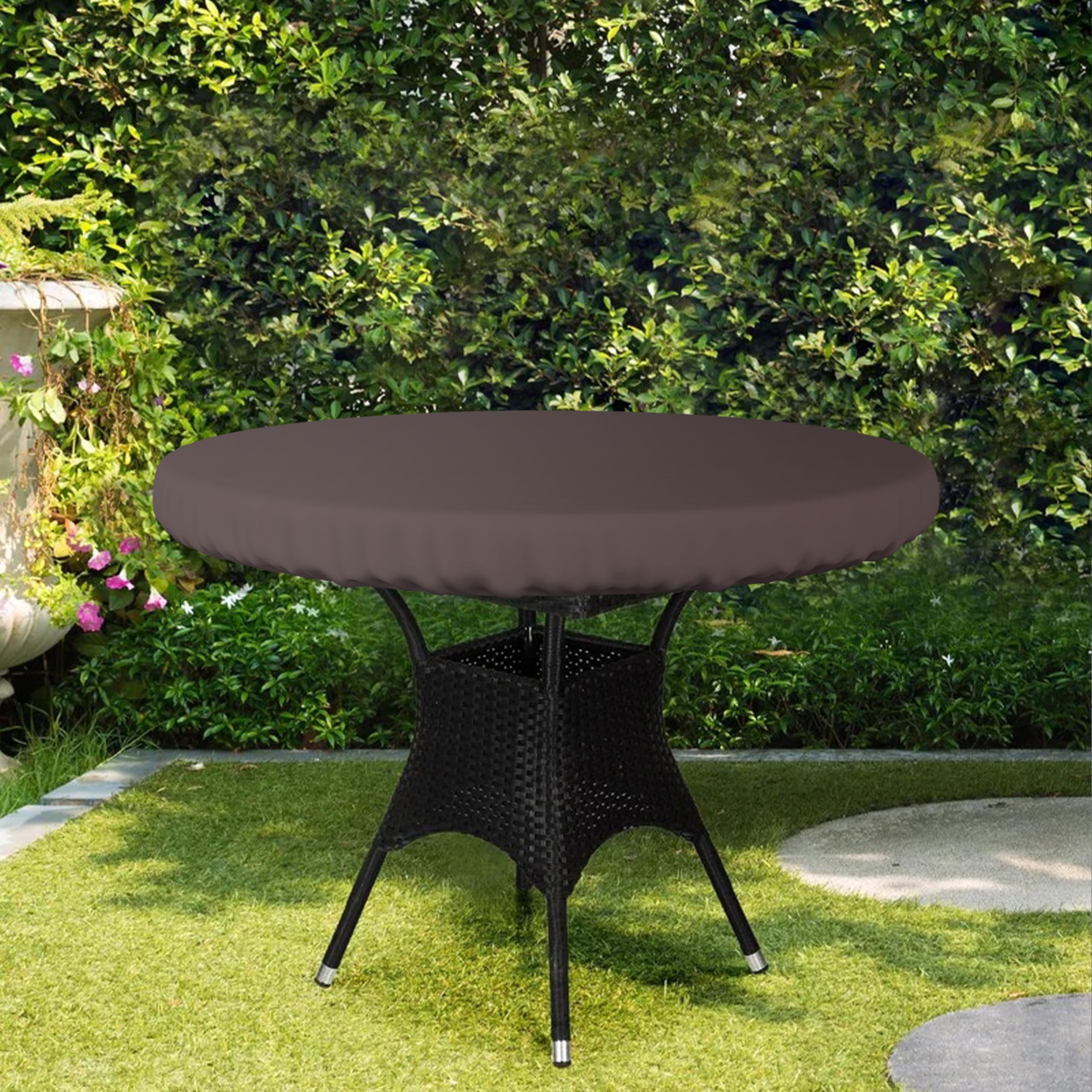 Covers & All Round Table Top Cover, 12 Oz Waterproof Uv & Weather Resistant Patio Table Cover, Outdoor Table Cover For Patio Outdoor Furniture & Coffee Table (44' Dia X 4' H Inches, Coffee)