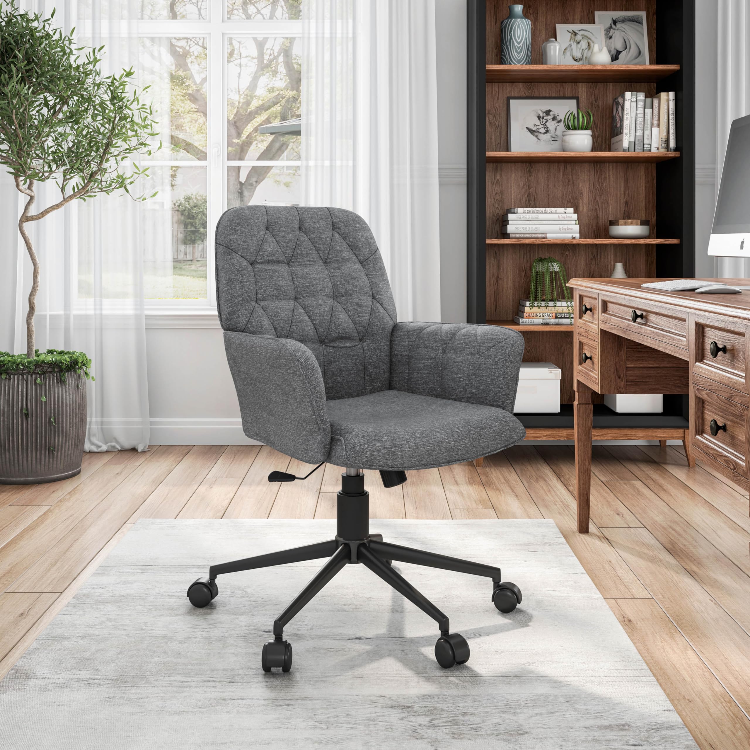 Techni Mobili Executive Modern Upholstered Tufted Office Chair - Thumbnail 3