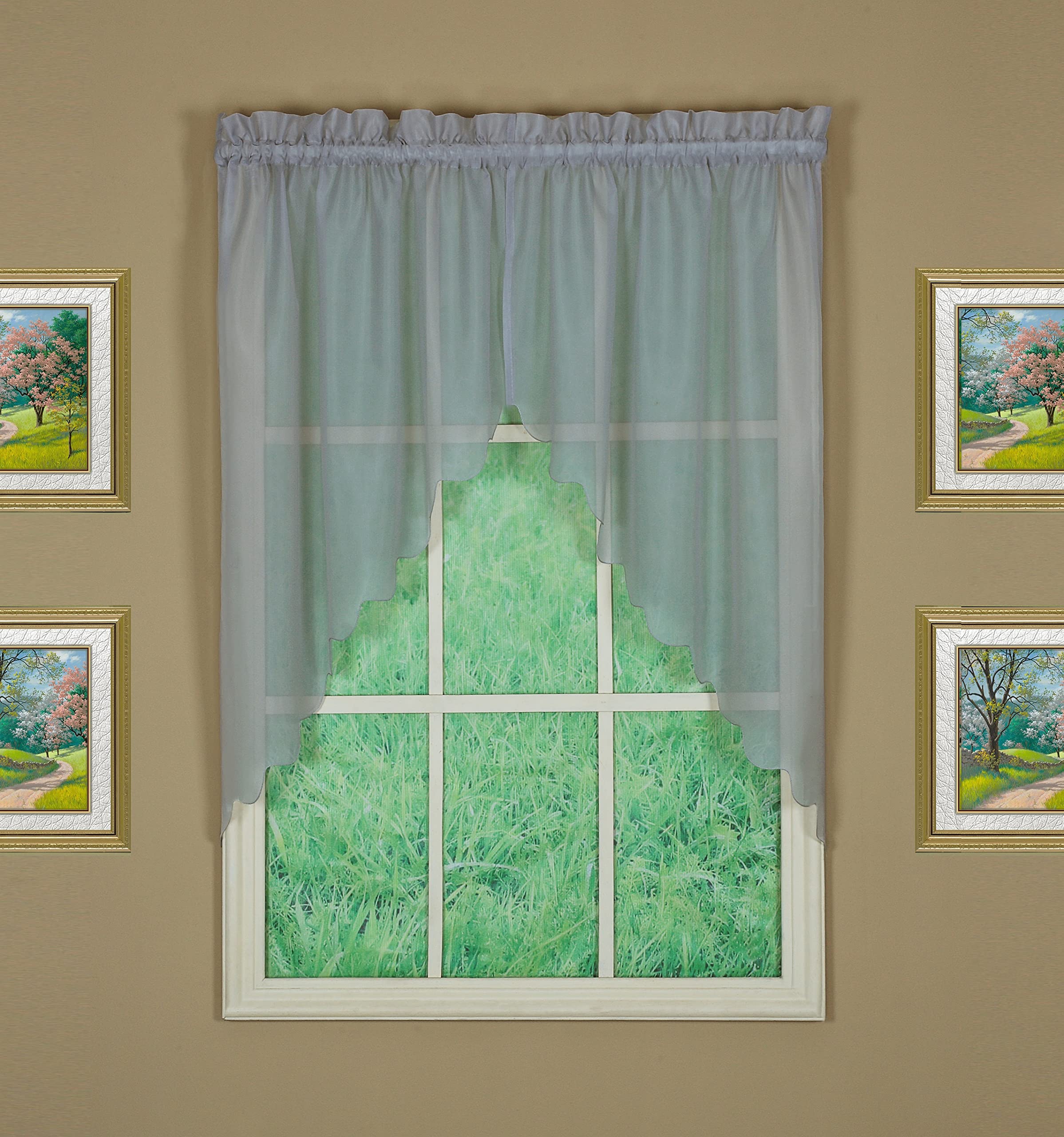 Today'S Curtain Emelia Original Voile Swag Pair 38', Grey, 60' W X 38' L