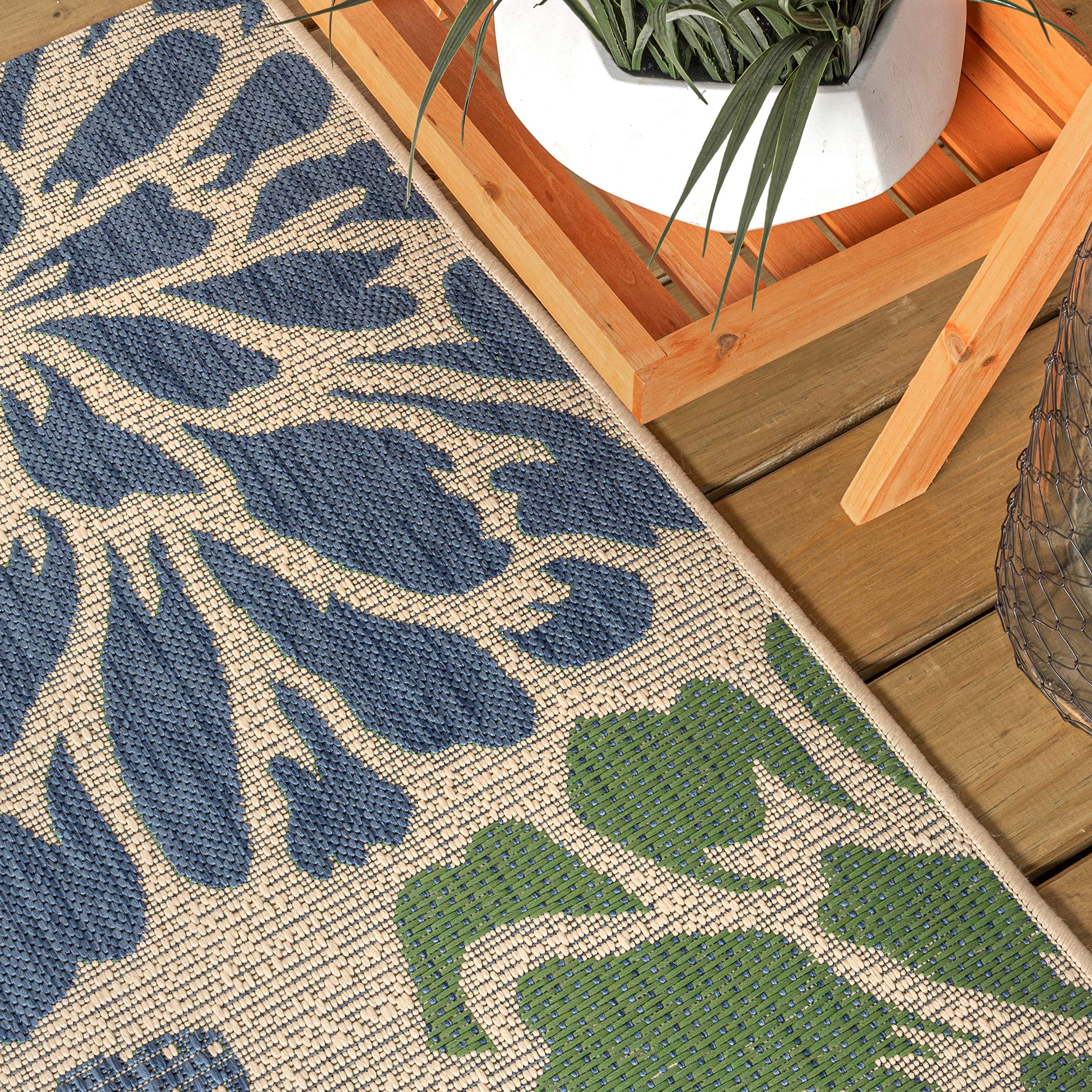 Jonathan Y Smb110B-210 Zinnia Modern Floral Textured Weave Indoor Outdoor -Area Rug Bohemian Coastal Easy-Cleaning Bedroom Kitch