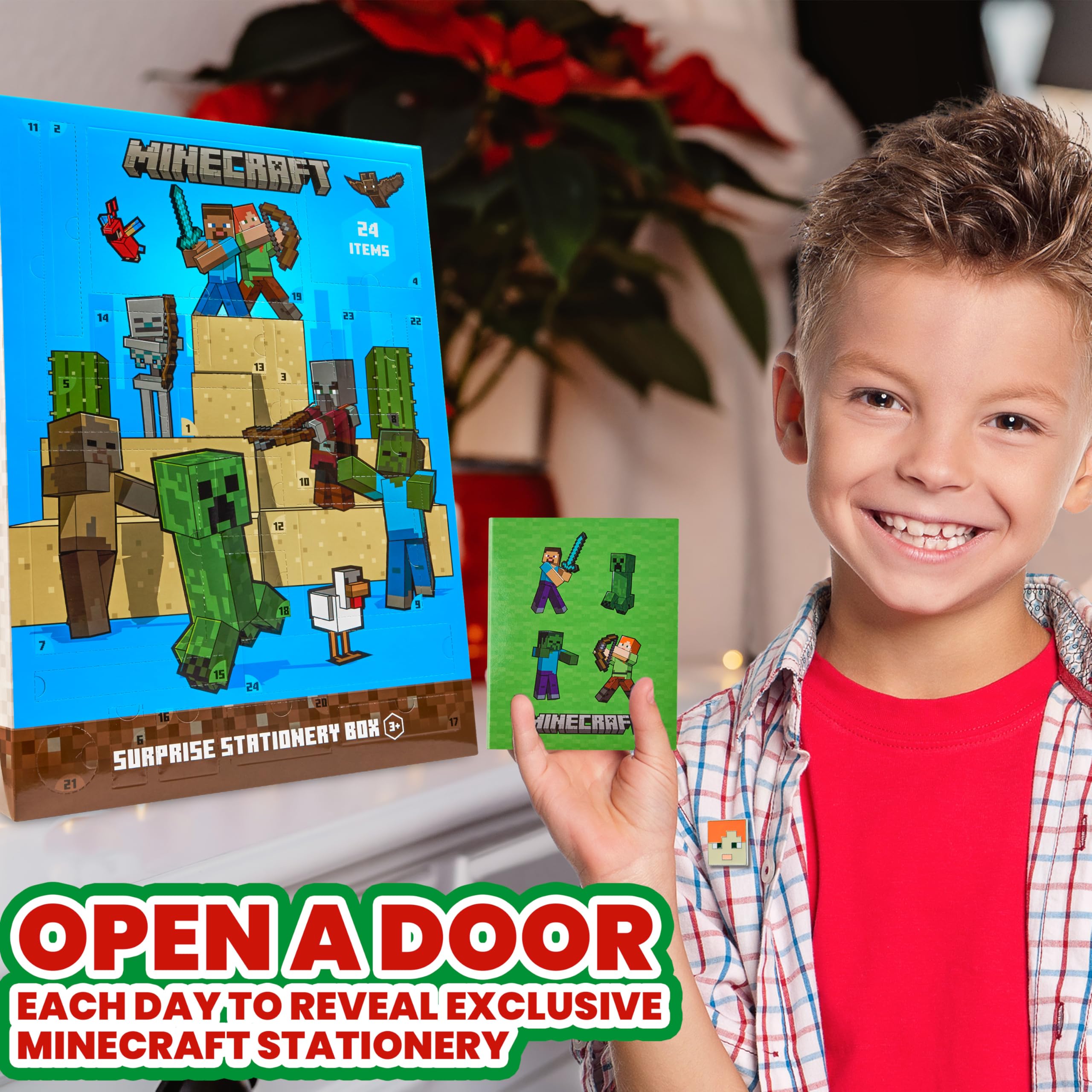 Minecraft Advent Calendar 2024 For Kids And Teenagers - Unique Boys Advent Calendar (Blue/Green)
