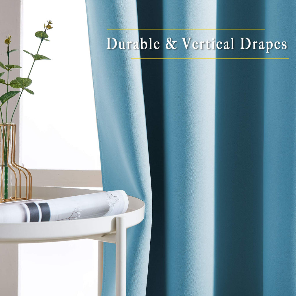 Nicetown Blackout Curtains Panels For Window - Window Treatment Thermal Insulated Grommet Blackout Drapes For Bedroom (Teal Blue