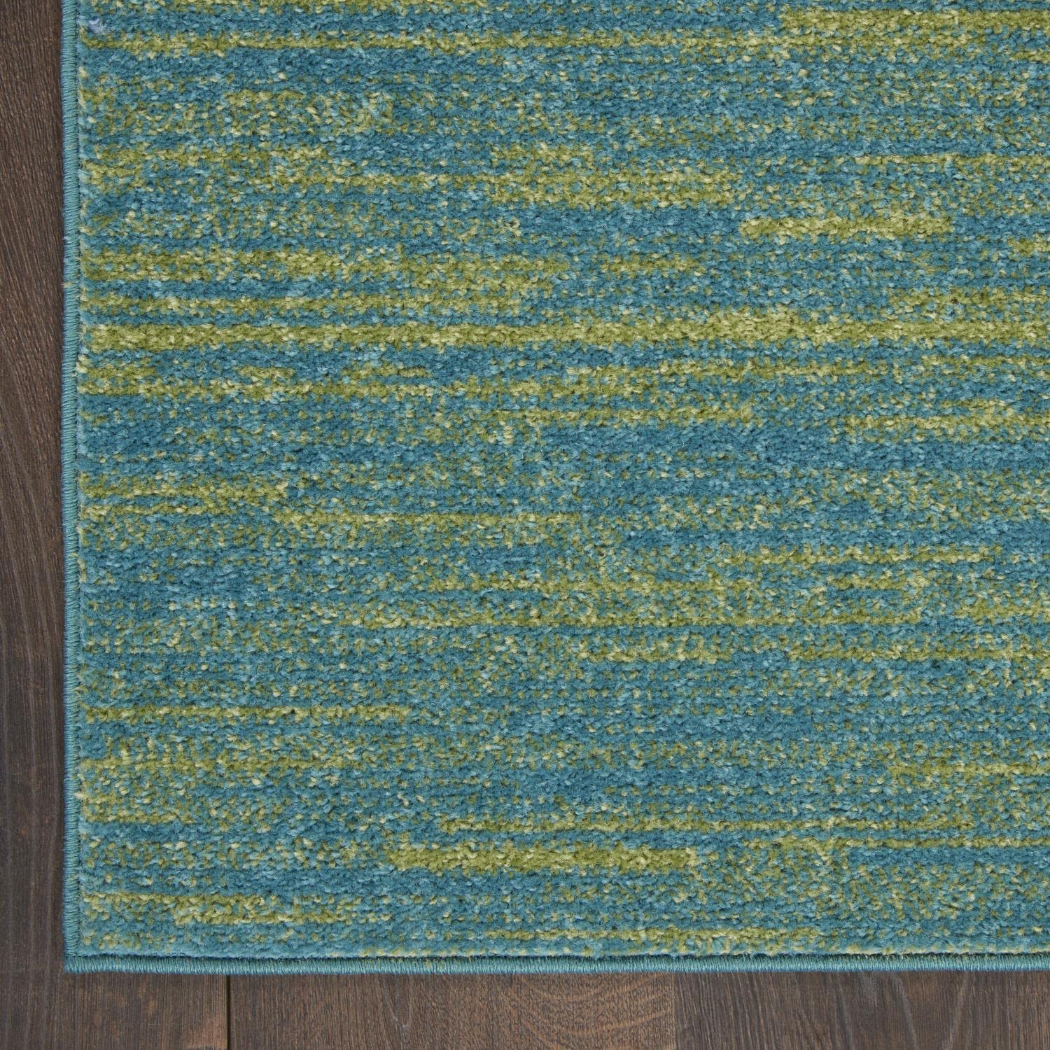 Nourison Essentials Indoor/Outdoor Blue Green 6' X 9' Area Rug, Easy -Cleaning, Non Shedding, Bed Room, Living Room, Dining Room, Backyard, Deck, Patio (6X9)