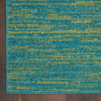 Nourison Essentials Indoor/Outdoor Blue Green 7' X Square Area -Rug, Easy -Cleaning, Non Shedding, Bed Room, Living Room, Dining Room, Backyard, Deck, Patio (7 Square)