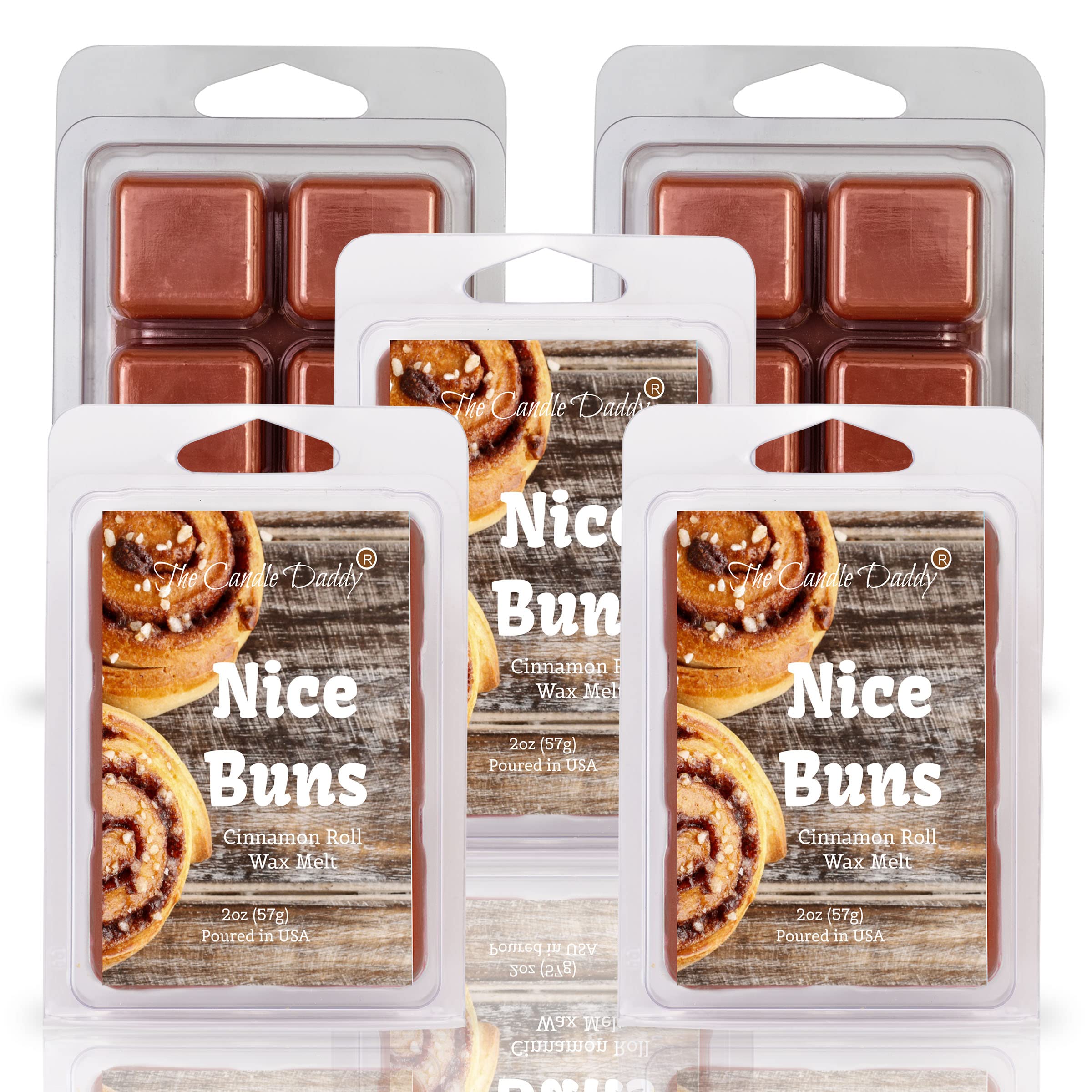 Nice Buns - Sticky Cinnamon Bun Scented Wax Melt - Funny 1 Pack - 2 Ounces - 6 Cubes