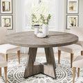 Tribesigns Round Dining Table Wood Kitchen Table For Dining Room, 47' Dinning Room Tables For 4 Adult, Farmhouse Dinner Table W
