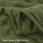 Andency Olive Green California King Size Quilt Bedding Set (112X104 Inch), 3 Pieces Soft Lightweight Bedspread Coverlet, Boho Su