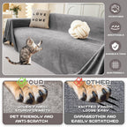Mysky Home Couch Cover Sofa Covers For 3 Cushion Couch, Dog Couch Cover Protector For Sectional Sofa Covers, Non Slip Couch Protector Sofa Covers Washable Sofa Towel For Pet Cat Dog, 91' X 134', Grey
