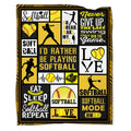 Softball Blanket 50'X60' Softball Gift Blanket Super Soft Warm And Comfortable Throw Blanket For Fall Winter Spring All Season