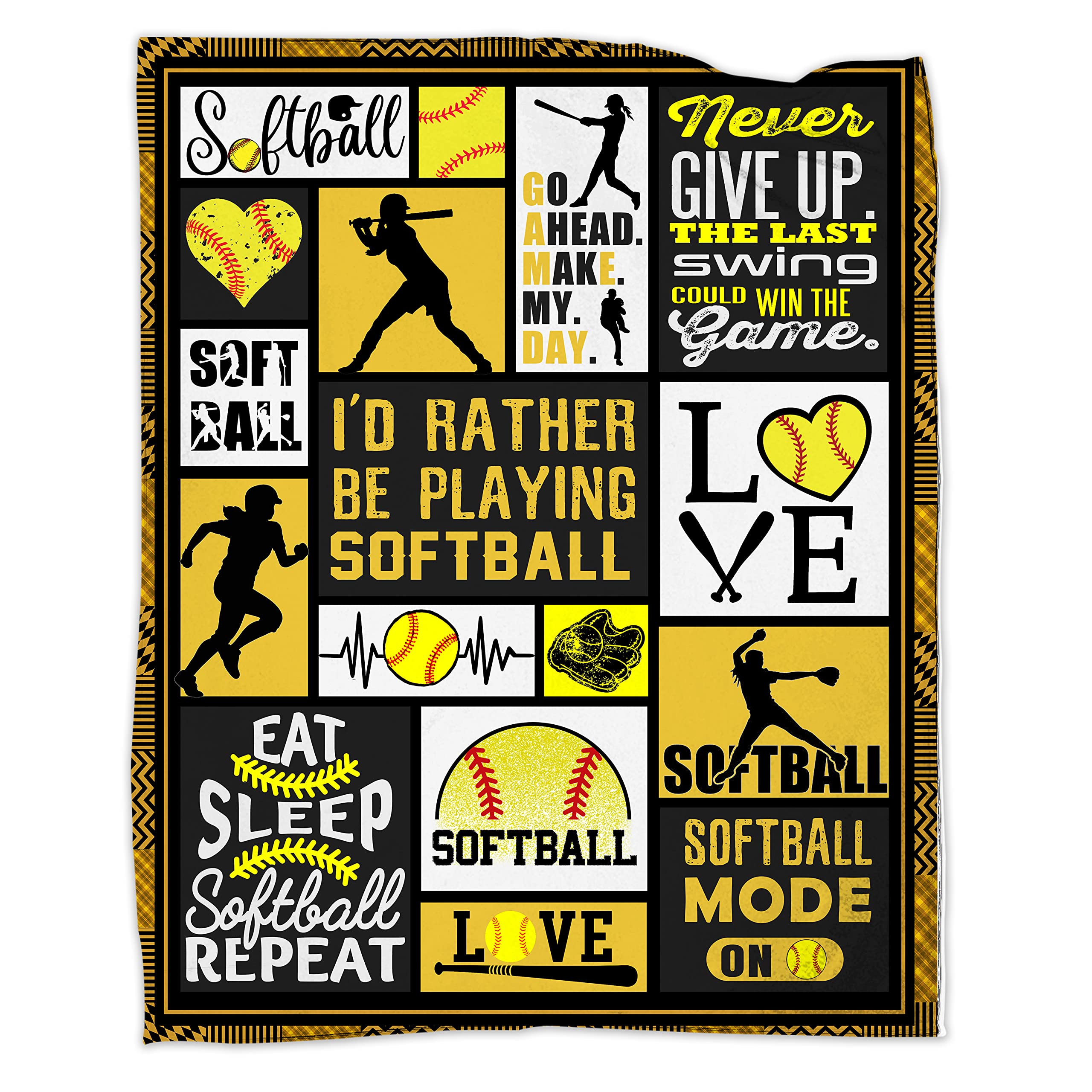 Softball Blanket 50'X60' Softball Gift Blanket Super Soft Warm And Comfortable Throw Blanket For Fall Winter Spring All Season