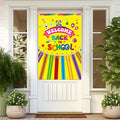 Watinc Back To School Door Banner - First Day Of School Backdrop Fabric Photography, 59 X 39 Inch Welcome Back To School Backgro