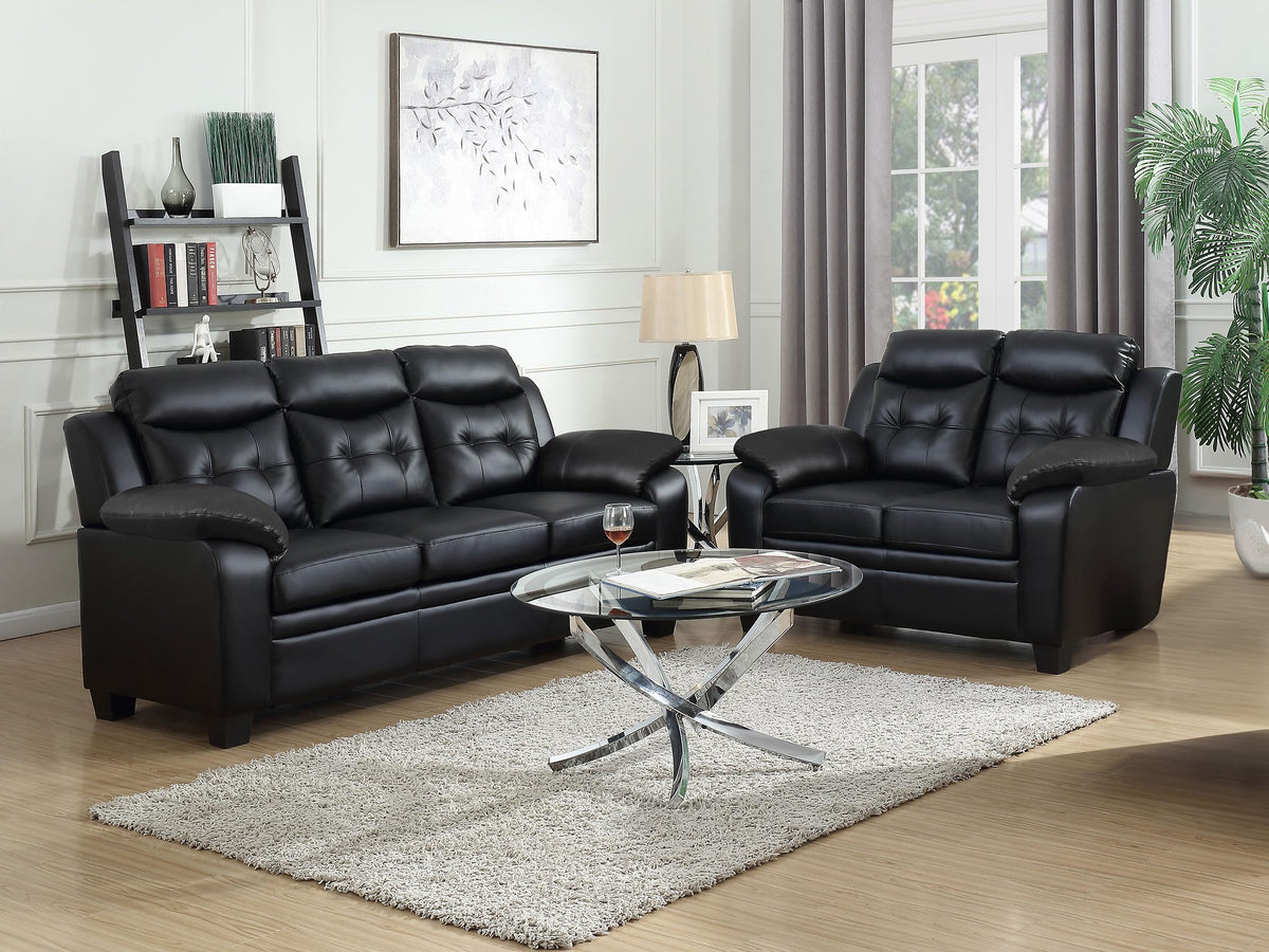 Coaster Finley 2-Piece Sofa Set, Black