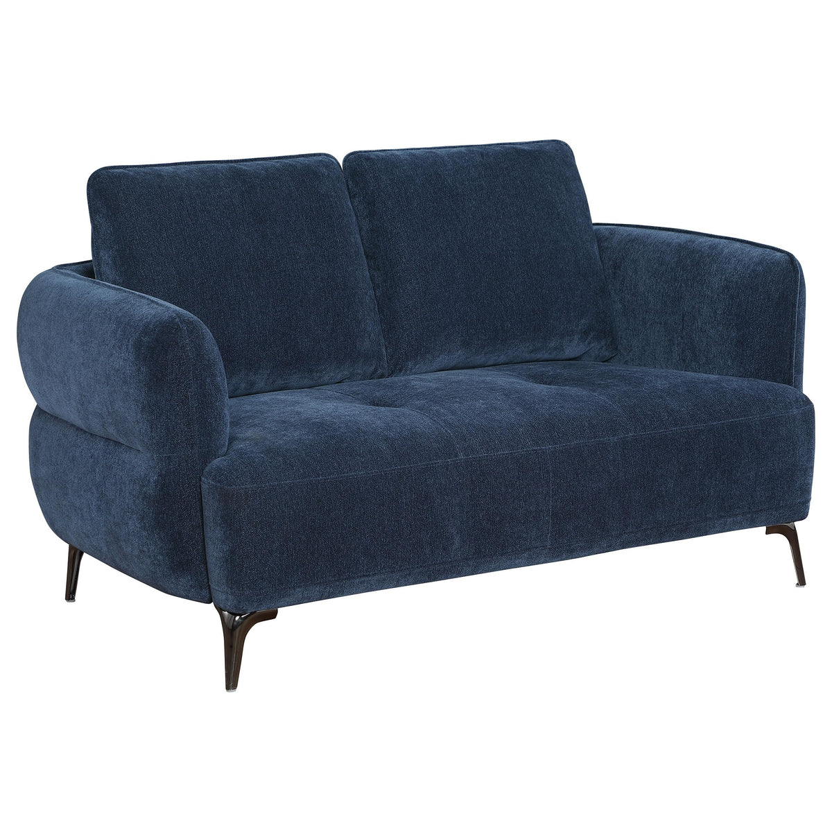 Coaster Home Furnishings Lively Chenille Upholstered Modern Track Arm Loveseat Blue