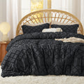 Bedsure King Size Comforter Set - Black Comforter, Boho Tufted Shabby Chic Bedding Comforter Set, 3 Pieces Farmhouse Bed Set For