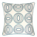 Homey Cozy Embroidery Cotton Throw Pillow Cover,Connelly Aqua And Teal Decorative Square Couch Cushion Pillow Case 20 X 20 Inch,