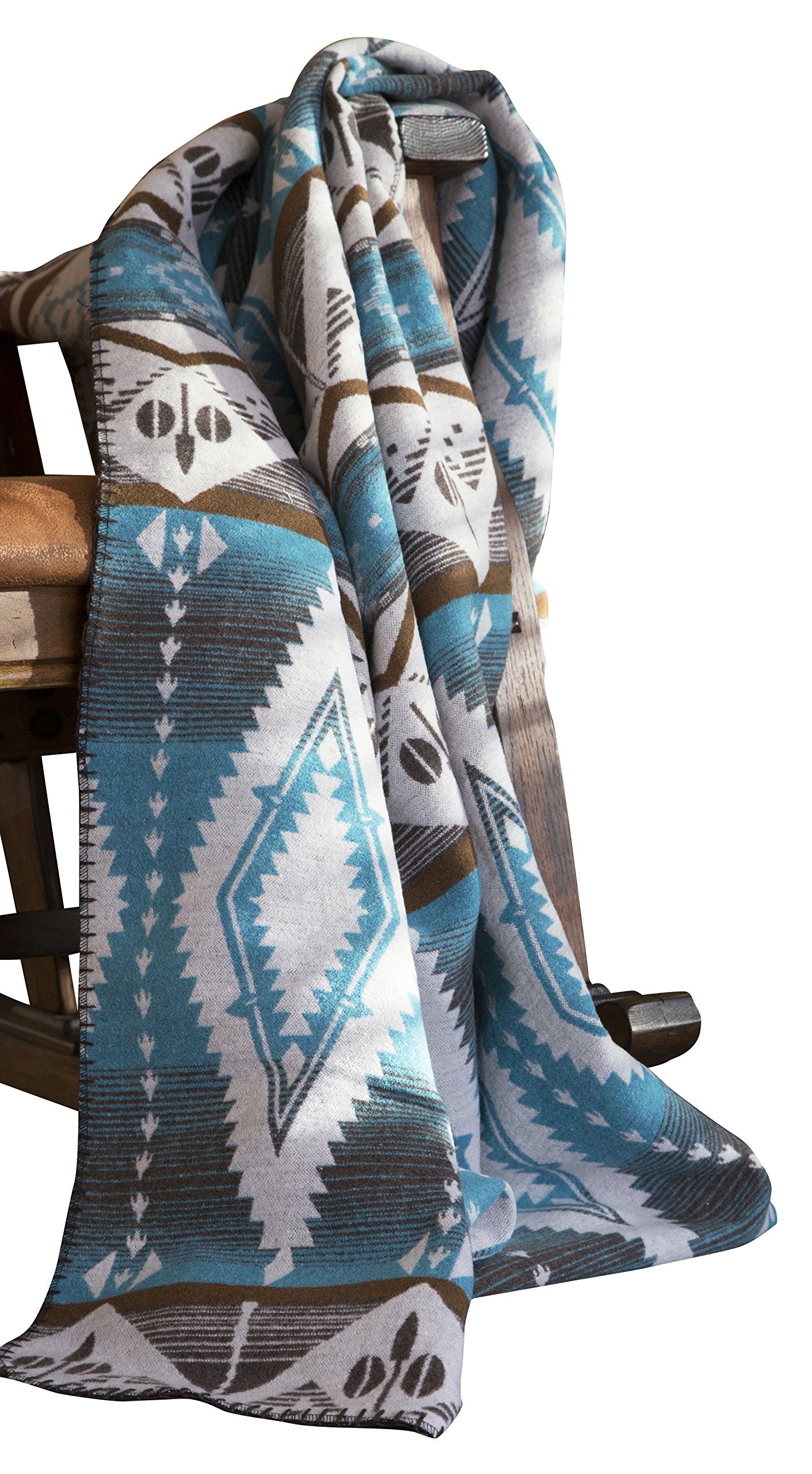 Carstens, Inc Jb6647 Turquoise Earth Throw Blanket 54 X 68 Inch