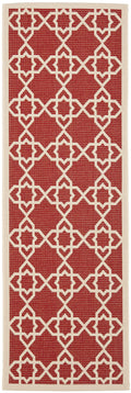 SAFAVIEH Courtyard Collection Runner Rug - 23 x 67, Red & Beige, Non-Shedding & Easy Care, Indoor/Outdoor & Washable-Ideal for