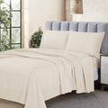 Cathay Home Essentials Ultra Soft Hypoallergenic Wrinkle Resistant Double Brushed Microfiber Bedding Sheet Set, Coconut Milk, California King