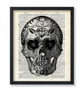 Poster Master Dictionary Art Poster - Retro Sugar Skull Print - Tattoo Art - Day of the Dead Art - Gift for Men, Women - Cool Go