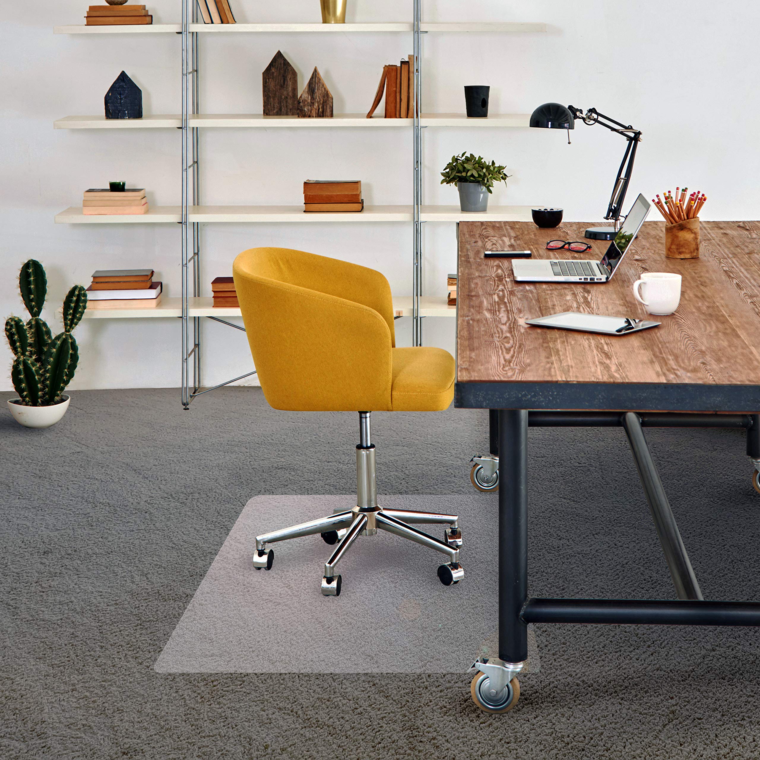 Floortex Chair Mat 48" x 60" for Low Pile Carpets, Clear, Model:FRPF1115225EV