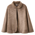 Keyocean Women Cape for Sleep, Easy On Cozy Fleece Bed Jacket Blanket for Elderly, Steeple Taupe, Large