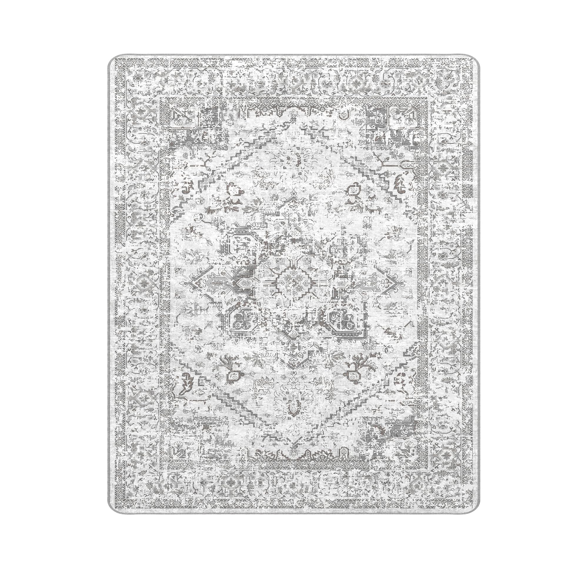 Area Rugs 8X10 Living Room - Machine Washable Rug Large Floor Carpet For Bedroom Dining Room Home