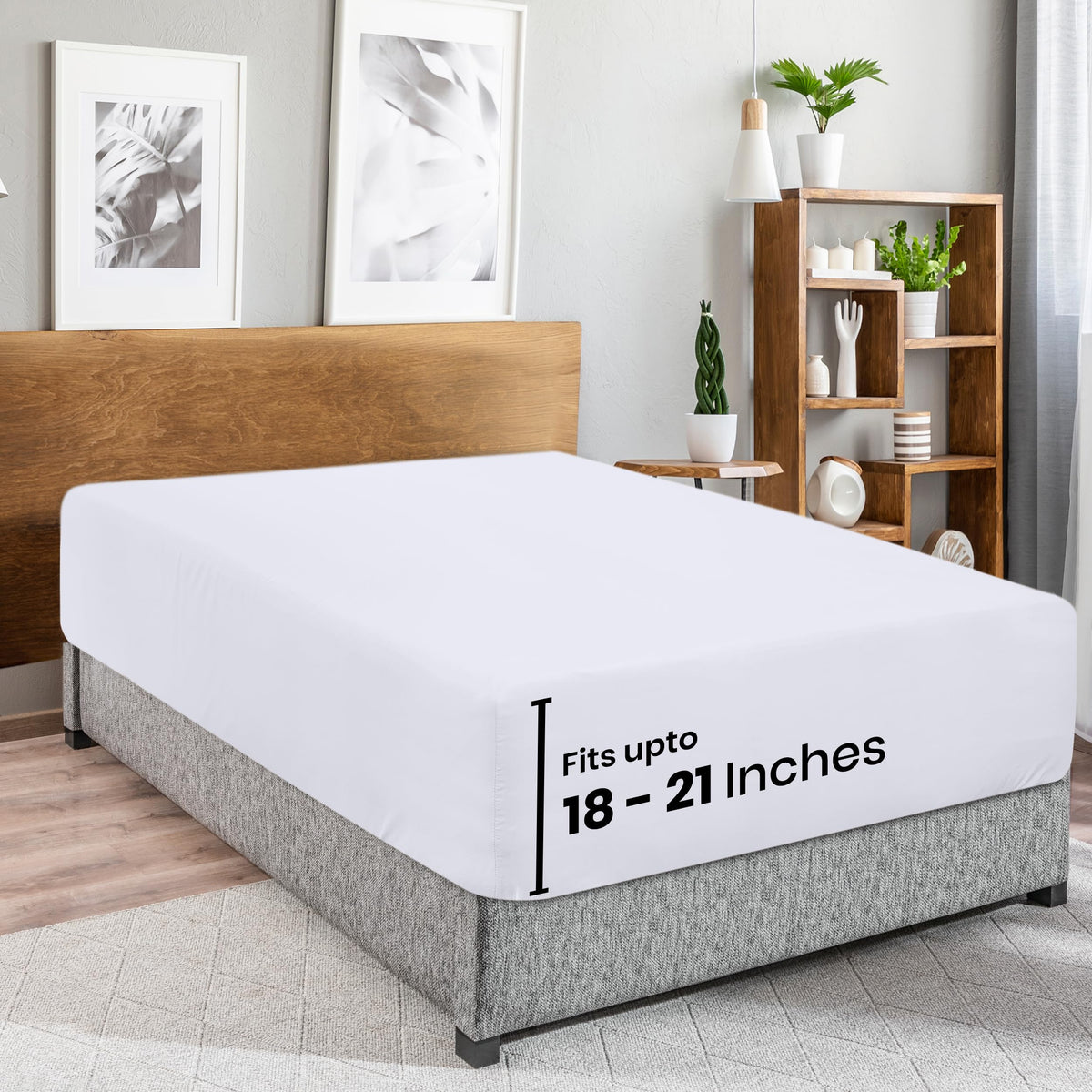 Utopia Bedding King Fitted Sheet - Extra Deep Pocket - 21 Inch Deep Pocket - Soft Microfiber -Shrinkage And Fade Resistant-Easy