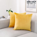 Nini All Decorative Throw Pillow Covers Velvet 26X26 Inch Pack Of 2 Yellow Cushion Covers Soft For Couch Sofa Bedroom Living Roo
