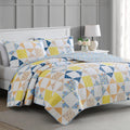 Martha Stewart Full Queen Size Quilt Bedding Set - 3 Piece, Soft Washed Microfiber, Bedspread, Reversible, All Season, 1 Quilt,