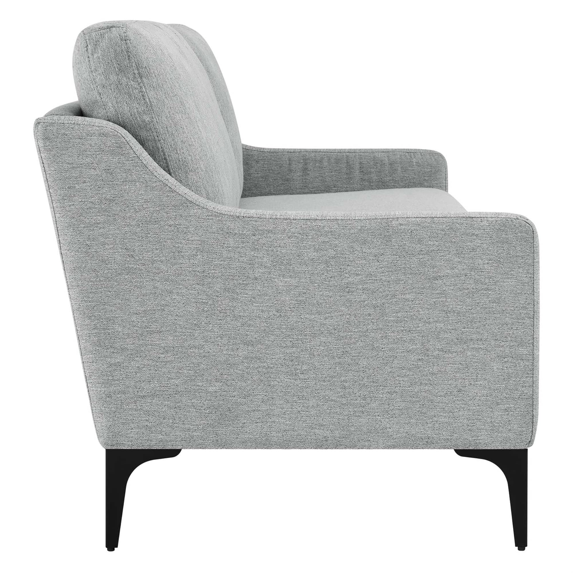 Modway Corland Upholstered Fabric And Metal Sofa In Light Gray