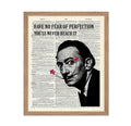 Poster Master Dictionary Art Poster - Have No Fear Of Perfection Print - Salvador Dali Art - Floral Mustache Art - Gift for Men 