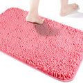 Yeaban Pink Bathroom Rugs - Thick Chenille Bath Mats | Absorbent and Washable Bath Rug Non-Slip, Plush and Soft Rugs for Bathroo
