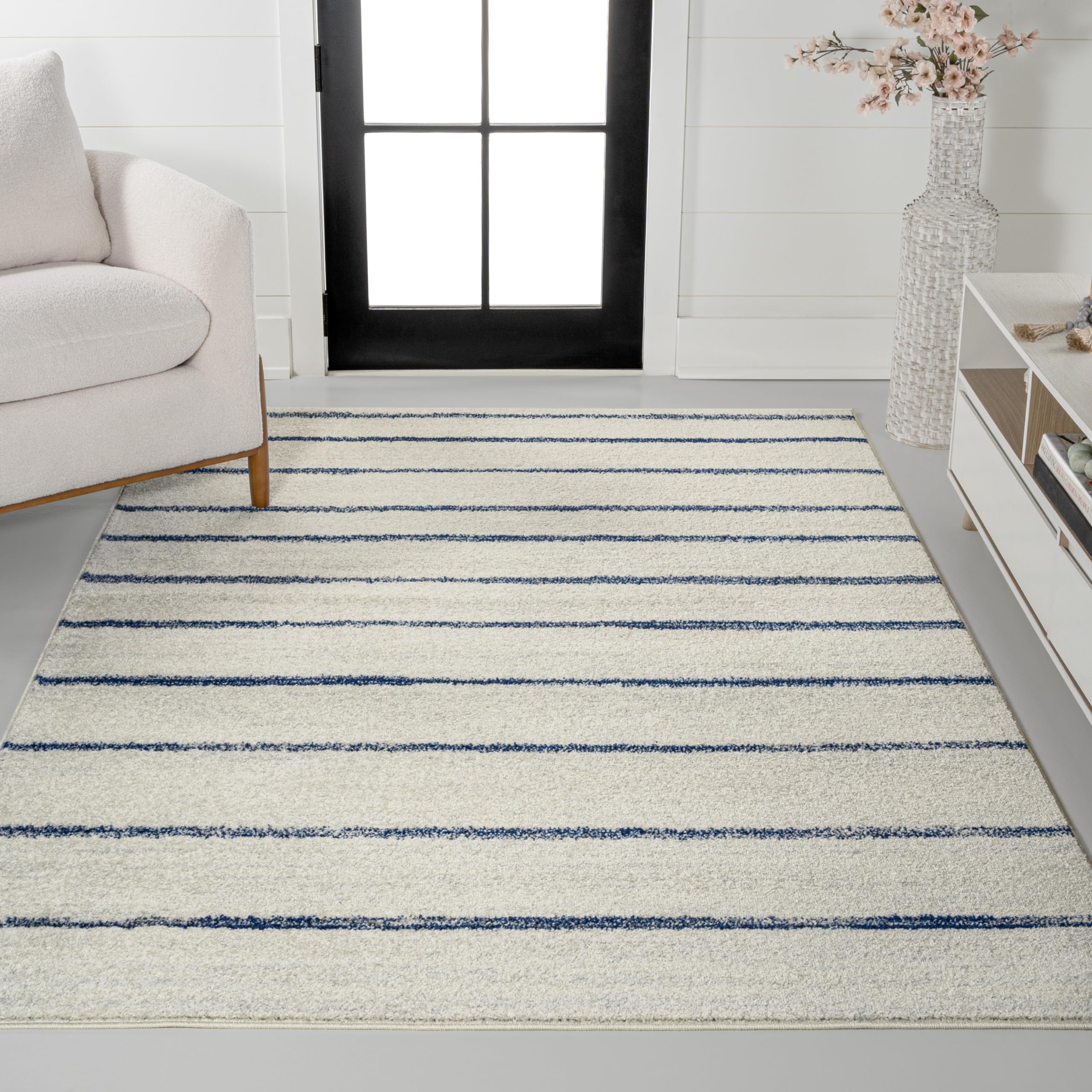 JONATHAN Y MOH201E-4 Williamsburg Minimalist Stripe Area Rug, Contemporary, Modern, Bohemian, Scandinavian, Rustic for Living Ro