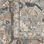 HomeRoots 521918 7 x 10 ft. Gray & Ivory Floral Power Loom Rectangle Area Rug