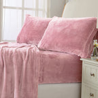 Ultra Soft Micro Fleece Sheets Set With Extra Deep Pockets | Extra Soft Velvet Fleece Sheet Set | Super Plush Polar Fleece | Vel