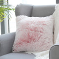 Uhomy 1 Pack Fall Winter Home Decorative Fluffy Plush Pillow Cover 22''X22'', Luxury Pink Ombre Super Soft Plush Faux Fur Throw