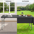 Yitahome 6Ft Folding Table, Outdoor Folding Table W/Heavy Duty Hdpe Tabletop, Rectangle Folding Table W/Portable Carrying Handle For Picnic, Parties, Camping & Indoor Activities, Black